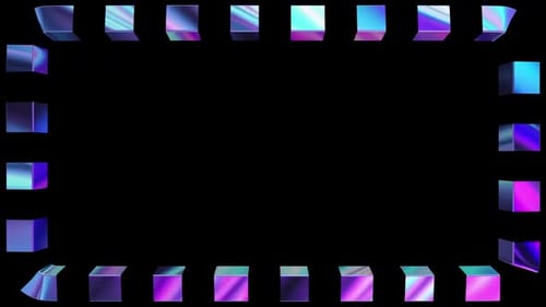 Abstract Holographic Cube Frame Loop