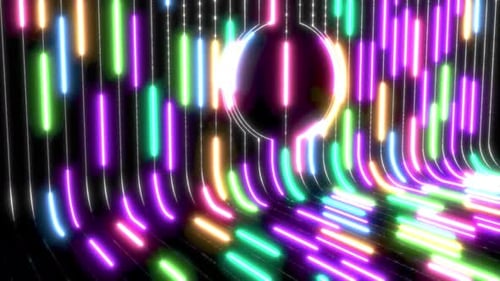 Lignes courbes fluorescentes au néon