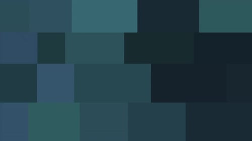 Nano Collection: Dynamic animation of rectangular blocks of different shades of green with fade out