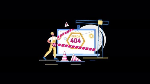 404 Error Page Concept with Construction Theme