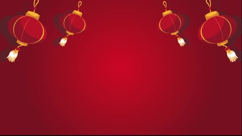 Looping Chinese New Year Red Lanterns Celebration Background Animation