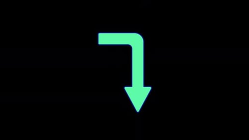 Flat Design Arrow Turning Down Animation