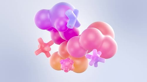 Abstract 3D Morphing Shapes Animation with Soft Colors
