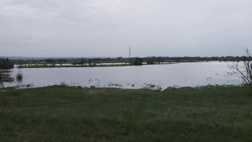 Flooding of Private Houses in Village Overflowing with Water Natural Disasters