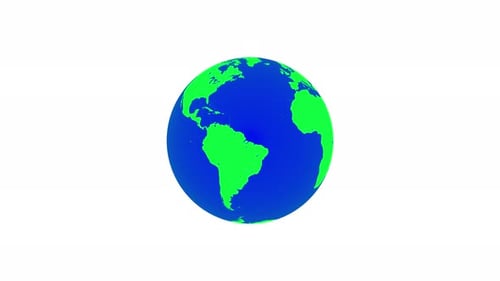 2D Flat Design Earth Globe Rotation Loop