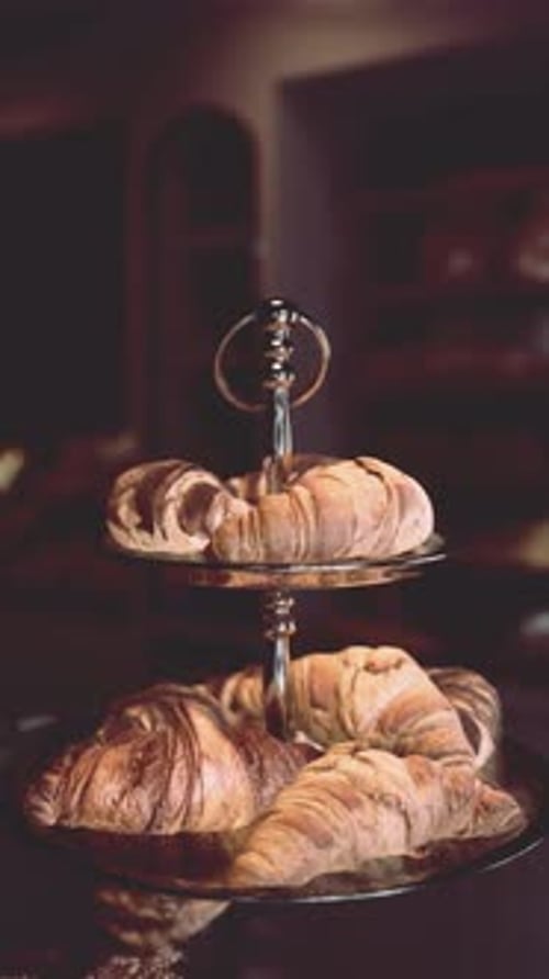 Dynamic Focus Shift Croissants Background Video