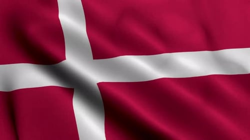 Realistic Waving Denmark Flag Animation