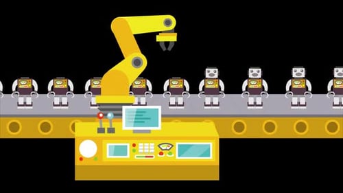 Robot Factory On Alpha Channel