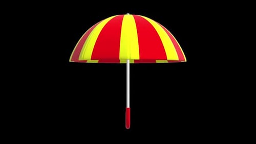 Bunter gestreifter Regenschirm in 3D