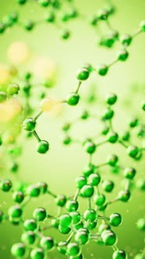 Transparent green molecules background