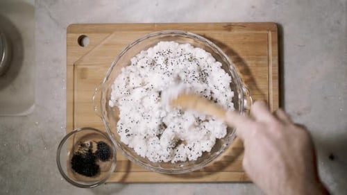 Preparing Rice and Sesame Seeds for Cooking Recipe
