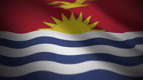 National Flag of Kiribati Realistic Waving Animation
