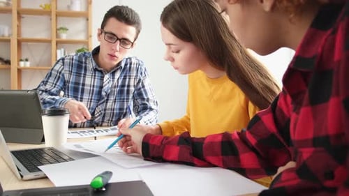 Young Adults Collaborate at the Office