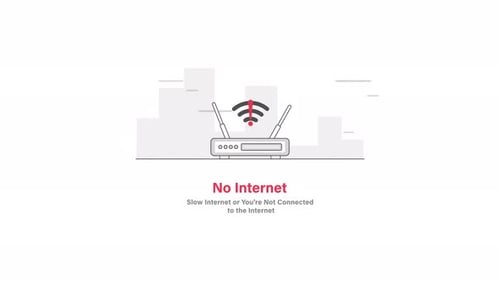4k-Router-Version Kein Internetkonzept für Landingpage-Animationsvideos