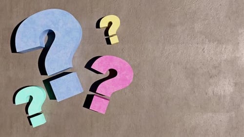 Concrete Colorful Question Marks