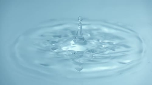 Water Droplet Impact Creating Ripples