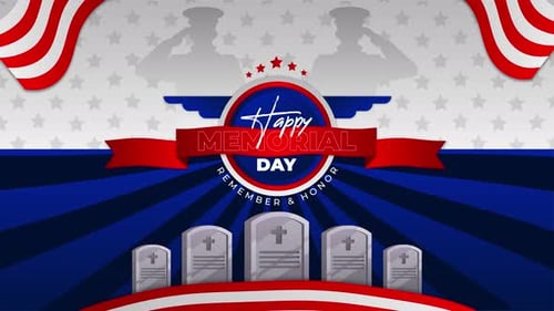 memorial day commemoration united states animation 4k