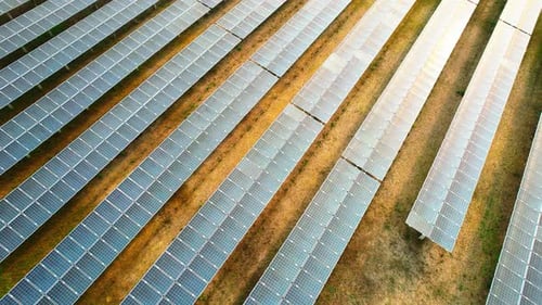 Solar Power Plant Station Ecology Solar Power Station Solar Panels in Field