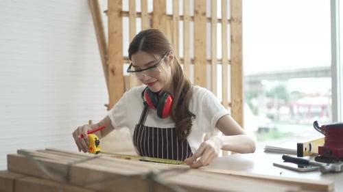 Carpenter work at workshop.