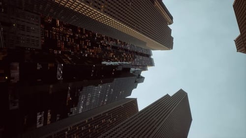 Vídeo vertical de la arquitectura urbana moderna