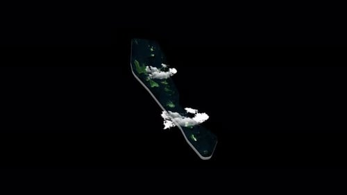 3D-Länderkarte-Animation von Vanuatu Transparent Alpha