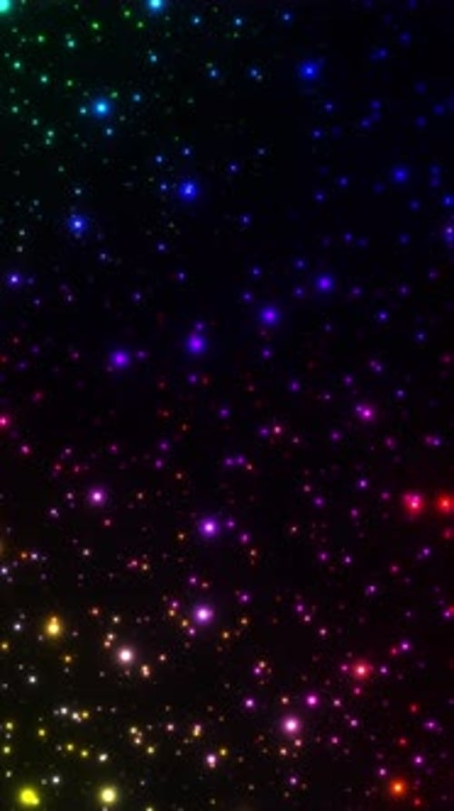 Abstract Rainbow Glittering Particles Vertical Background Loop