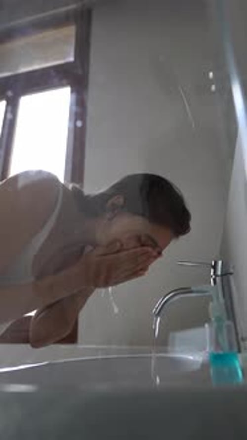 A Refreshing Morning Face Wash Routine for Your Skin in a Bright and Inviting Bathroom