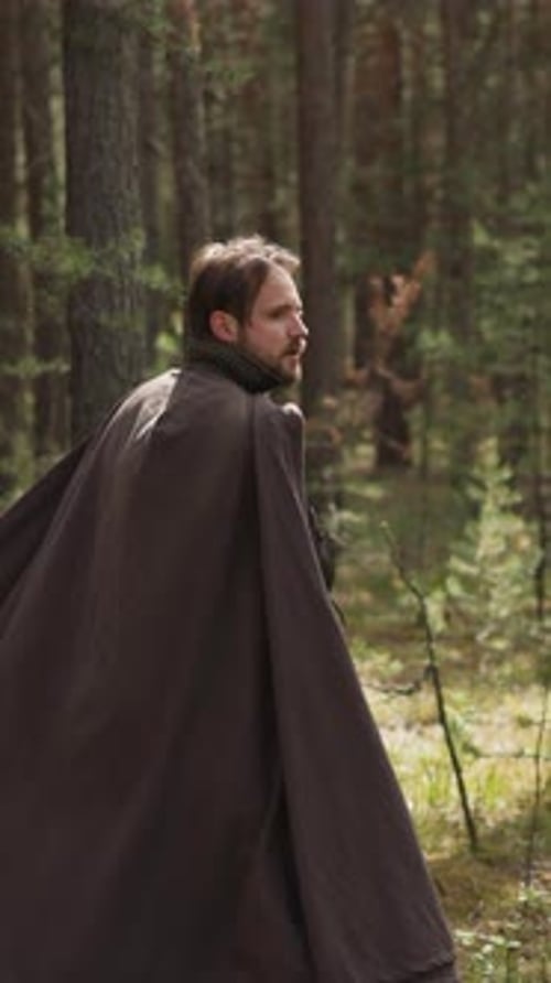 Sword Fight with Knight in Forest Reconstruction of Battles