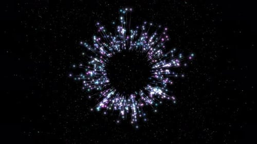 Glittering particles on a black background animation.