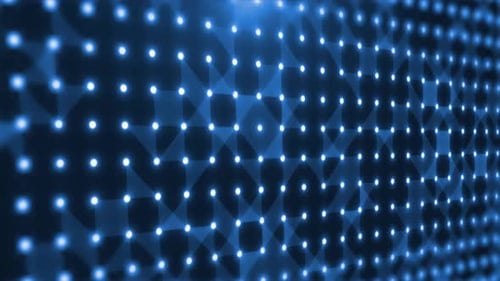 Glowing Blue Digital Network Grid Loop Background