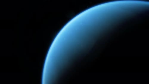 Animated Abstract Blue Planet Rotating in Dark Space
