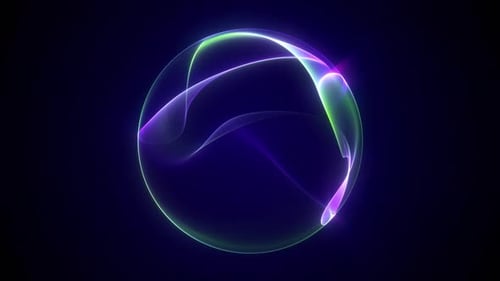 Abstract Neon Energy Wave Sphere Background Loop