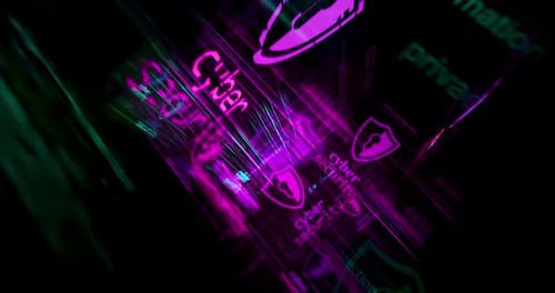 Cyber security symbol seamless loop