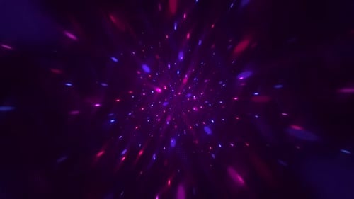 Abstract Neon Light Particles Hyperspace Background Animation