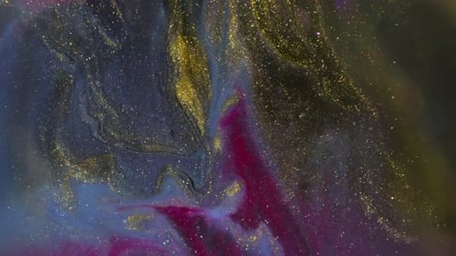 Colorful Swirling Glittering Liquid Motion Background