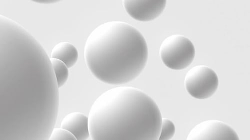 Floating White Spheres Modern Abstract Background Animation
