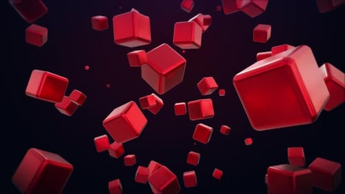 Abstract Cube Background Red Loop