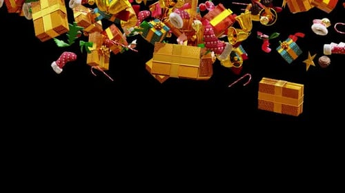 Sammlung von Weihnachtsgegenständen Explosion 03 HD