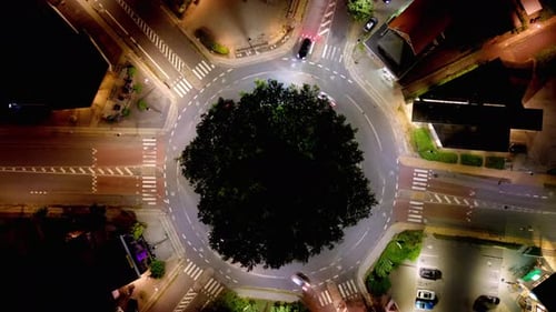 Aerial hyperlapse in roundabout