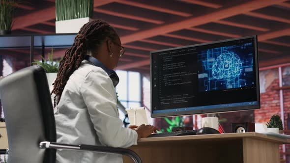 Teleworking Programmer Using Computer for Artificial Intelligence ...