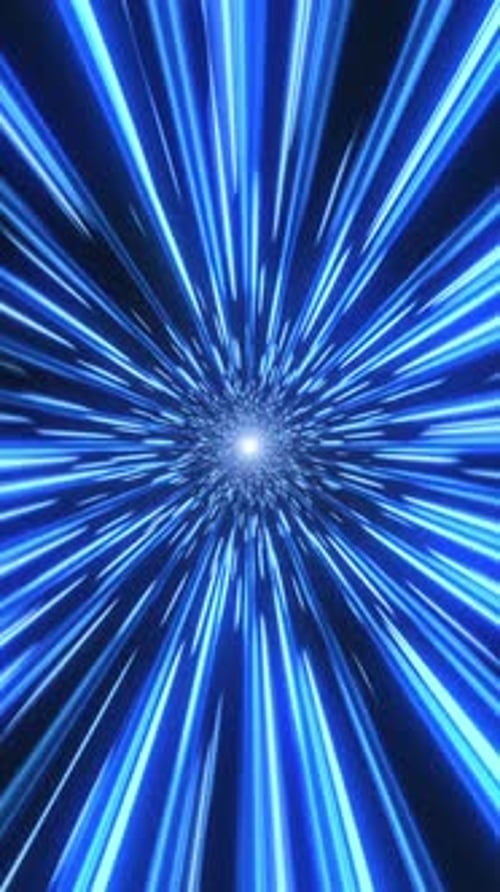 Flying Through A Bright Blue Tunnel