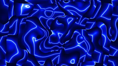 Abstract Blue Fluid Glowing Lines Animated Background