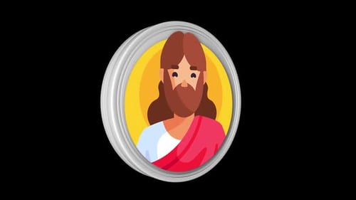 3D-Animationsschleife mit Jesus-Ostersymbol