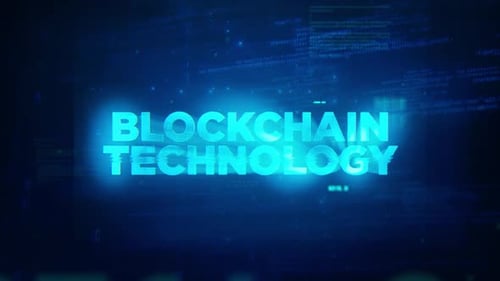 Blockchain Technology Concept Technology Futuristic Data Background Blue Color