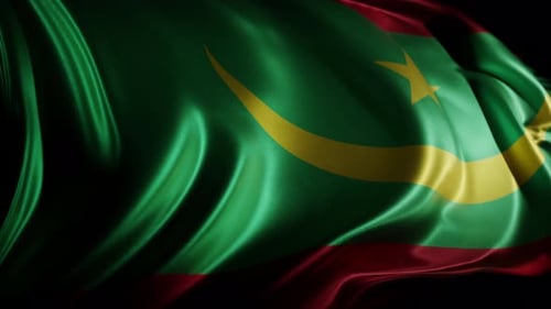 Waving Mauritania Flag Seamless Motion Background