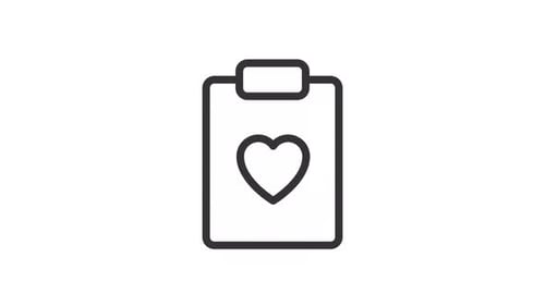 Pulsing Heart on Medical Clipboard Icon Animation