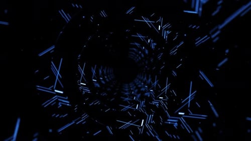 Journey Through A Futuristic Geometric Tunnel