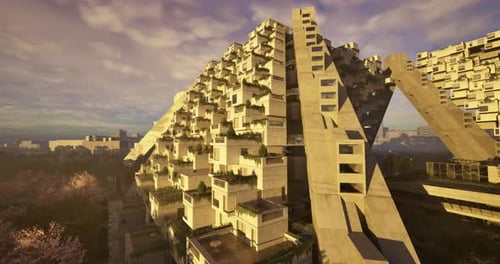 Innovatives architektonisches Design einer modernen Wohnanlage im urbanen Umfeld