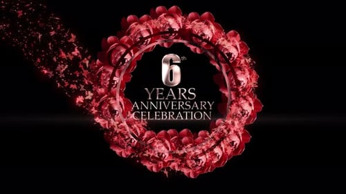6 Years Company Anniversary Celebration Animation. Marketing And Business Background. Years Annivers