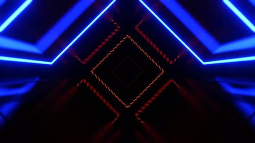 Blue And Orange Kaleido Tunnel Flash Background Vj Loop In 4K
